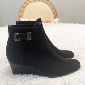 Stuart Weitzman Black Wedge Ankle Gore Tex boots women size 10